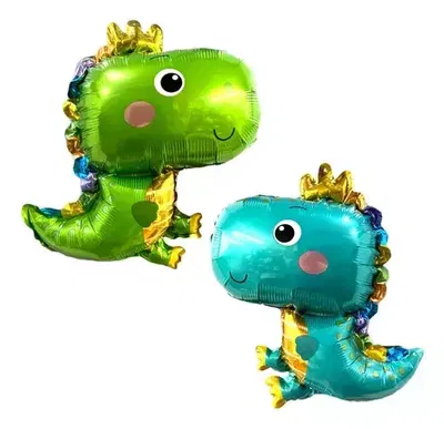 Globo dino corona verde 70cm aprox