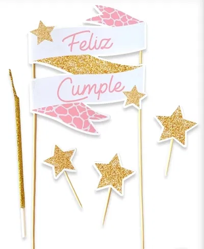 Topper silueta safari jirafa rosa