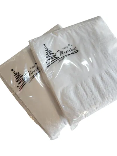 Servilleta "Feliz navidad" blanca x25 unidades
