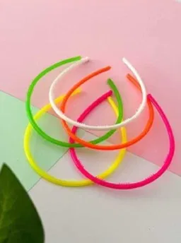 Vincha plástica flúo colores surtidos x6 unidades