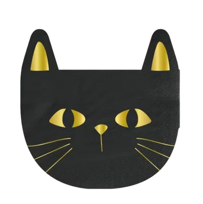 Servilleta gato negro halloween x12 unidades