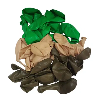 Kit de globos de 10" x30 unidades (verde manzana, nude, chocolate)