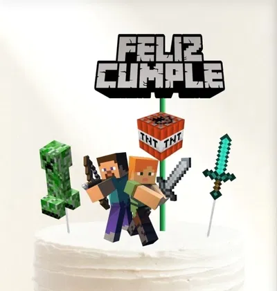 Topper silueta Minecraft