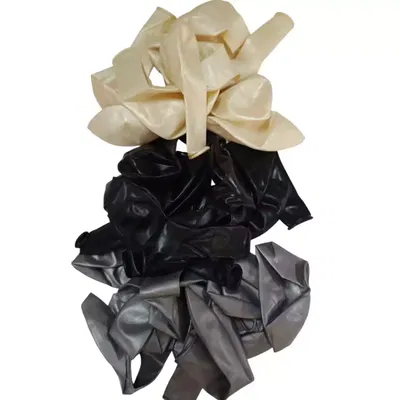 Kit de globos 10" x30 unidades año nuevo (plateado perlado, blanco, negro)