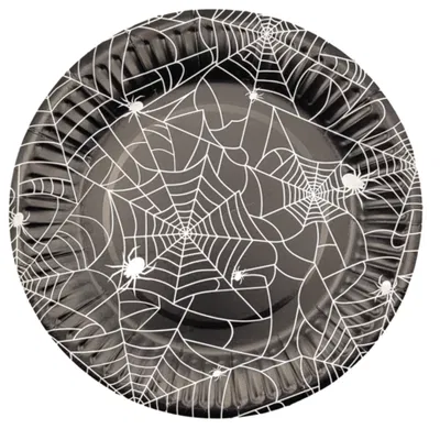 Plato telaraña halloween x8 unidades