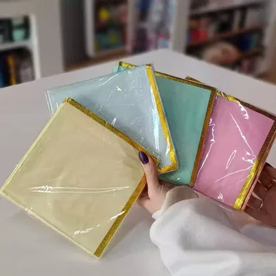 Servilleta ROSA PASTEL borde dorado x20 unidades 