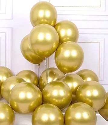 Globo cromado dorado 12" x5 unidades