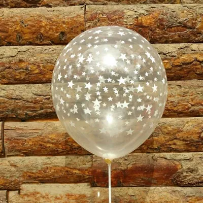 Globo cristal estrellitas blancas 12" x5 unidades
