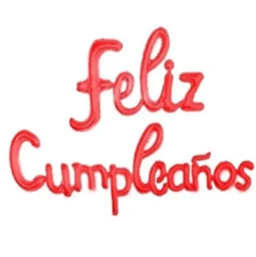 Globo frase cursiva "feliz cumpleaños" ROJO