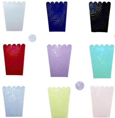 Cajitas pochocleras BLANCO holográficas x8 unidades