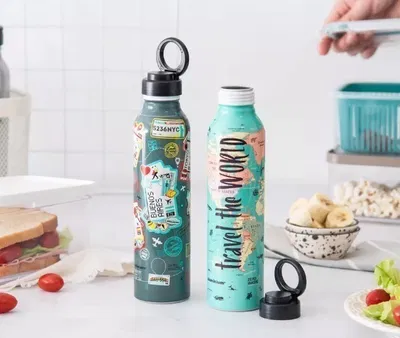 Botella de aluminio AQUA TRAVEL 500ml (TRAVEL THE WORLD)