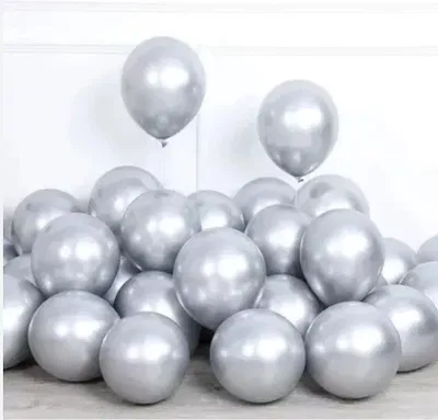 Globo cromado plateado 12" x5 unidades