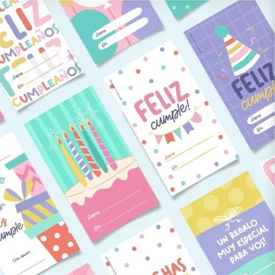 Tarjeta feliz cumpleaños modelos surtidos x1 unidad