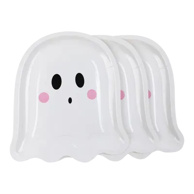 Plato fantasma halloween x6 unidades