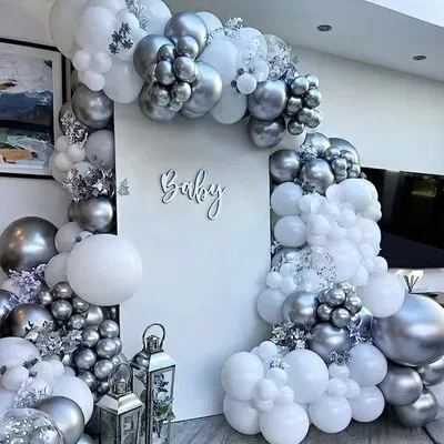 Globos cromados plateados mini 5" x5 unidad