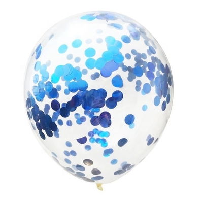 Globo transparente con confetti CELESTE x5 unidades