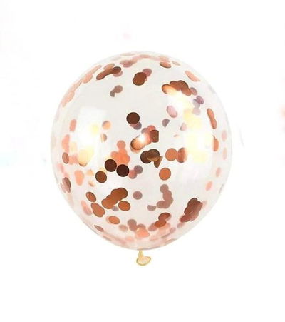Globo transparente con confetti ROSA GOLD x5 unidades