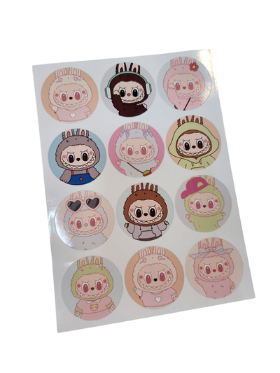 Stickers labubu x12 unidades