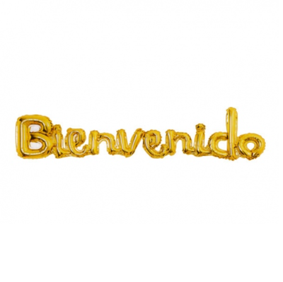 Globo frase "Bienvenido" DORADO