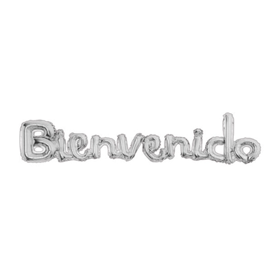 Globo frase "Bienvenido" PLATEADO