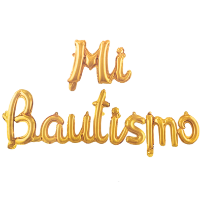 Globo frase "Mi Bautismo" DORADO