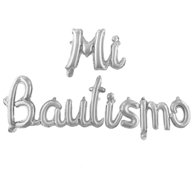 Globo frase "Mi Bautismo" PLATEADO