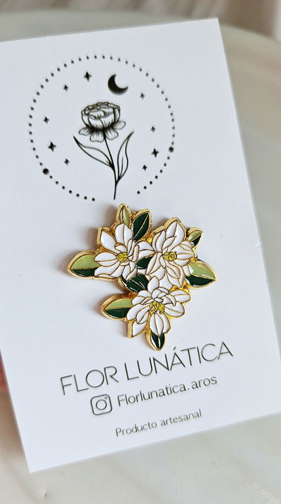 SET- ARITOS JAZMINES + PIN DE JAZMÍNES (LEER DESCRIPCIÓN DEL PRODUCTO)