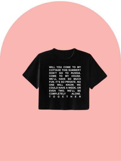 Croptop "Willyoucometomycottagethissummer?" Heated Rivalry