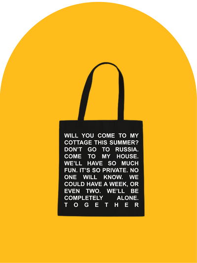Totebag "willyoucometomycottagethissummer?" Heated Rivalry