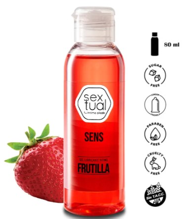 Gel SEXTUAL comestible sabor frutilla x 80 gr