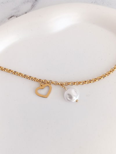 PULSERA PEARL HEART