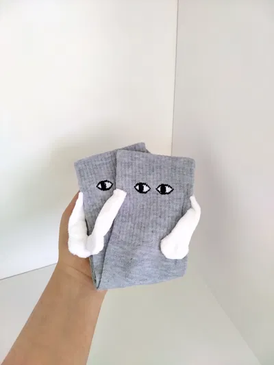 Medias tenis - imán gris