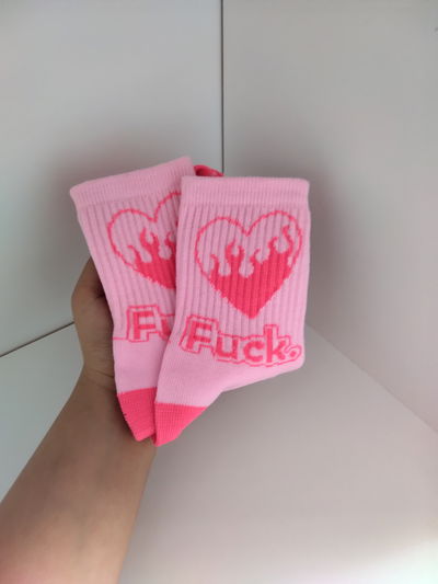 Medias tenis - fuck rosa