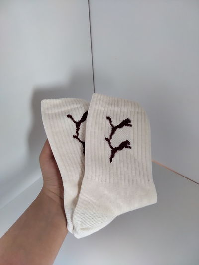 Medias tenis - puma beige c/bordo