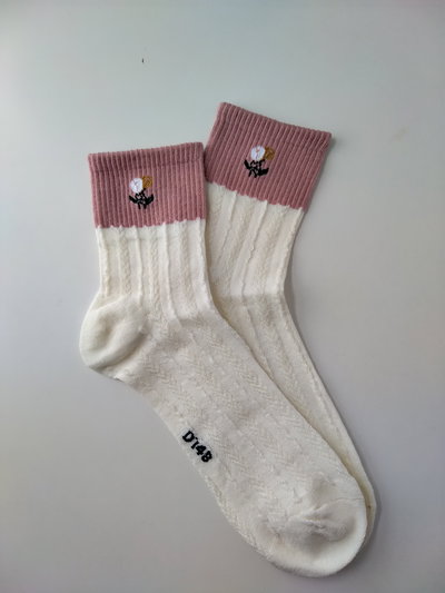 Medias tenis - rosa/blanca