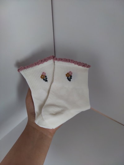 Medias tenis - flor
