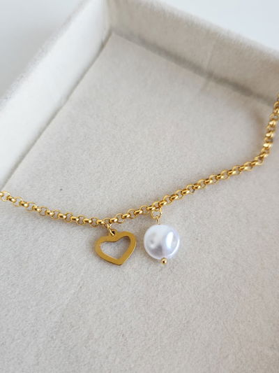 PULSERA PEARL HEART
