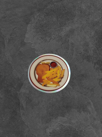 Milanesa con papas - holográfico