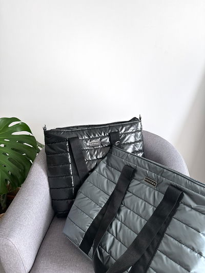 Tote bag puffer XL / Bolso metalizado 