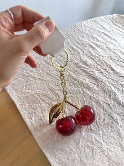 Bag charm cherry