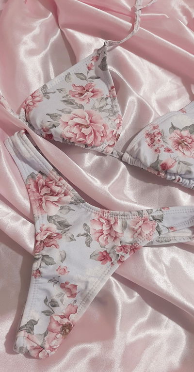 Bikini Flores Celeste Pastel