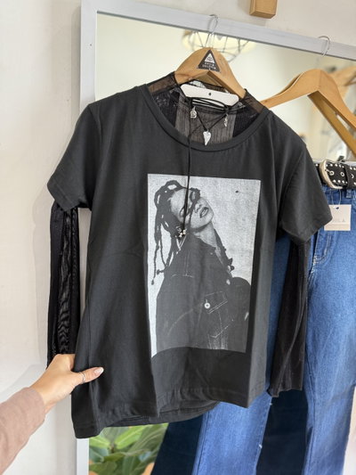Remera Rhianna Negro MC