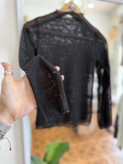 Remera Tul Mikka Negro