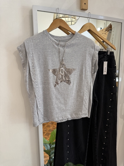Musculosa Star Gris