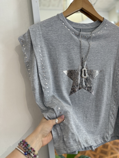 Musculosa Star Gris