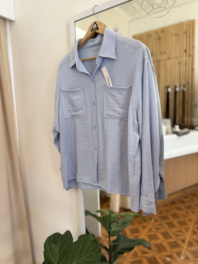 Camisa Lino Kiuri Celeste