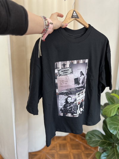 Remera NEVER negro