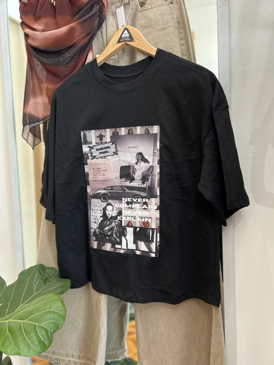 Remera NEVER negro