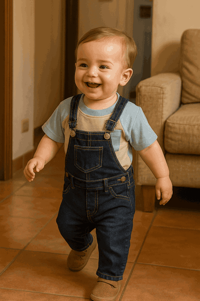 Jardinero azul unisex bebès