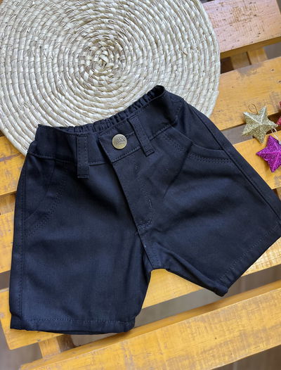 Bermuda de gabardina negro